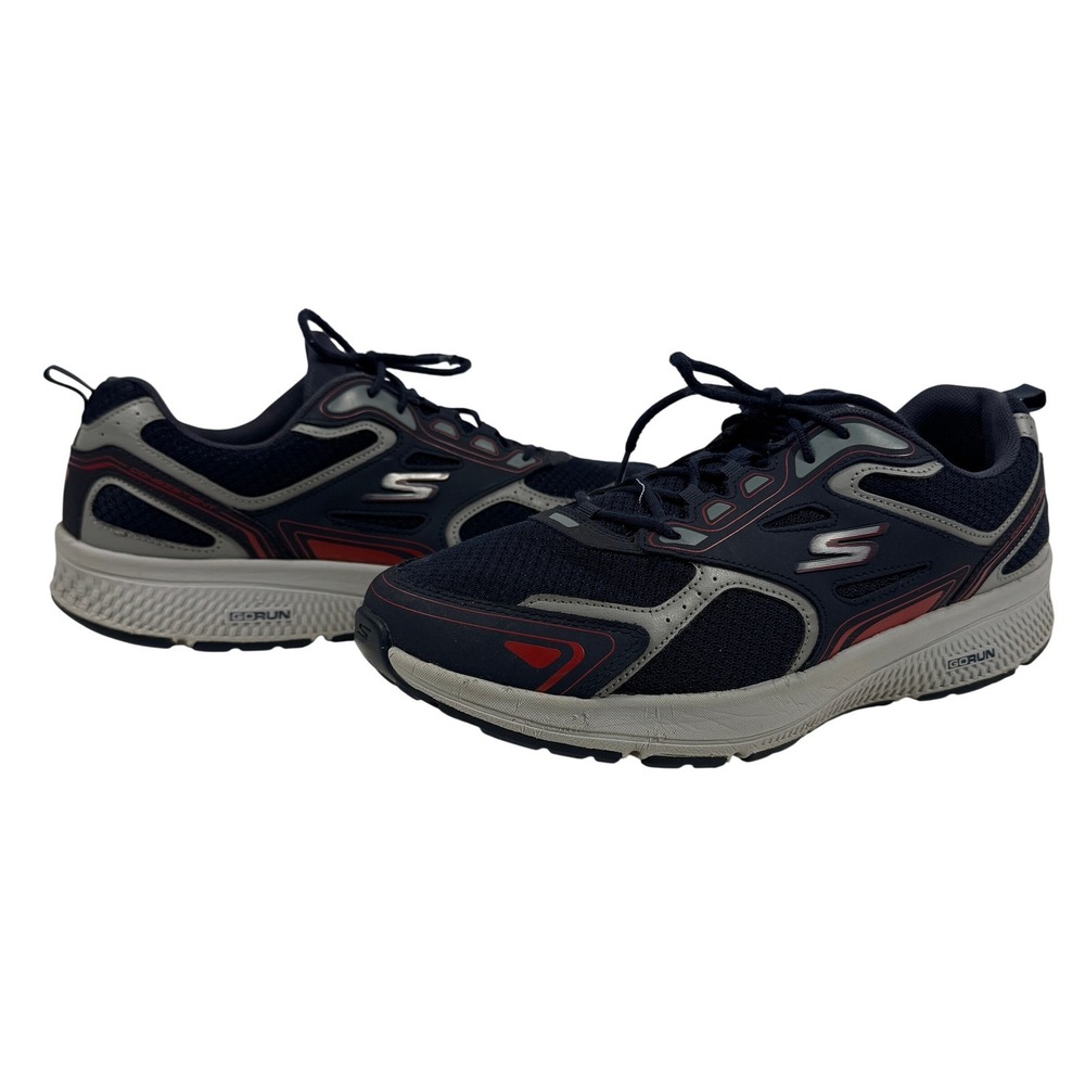 Skechers Go Run‎ Men's Running Shoes Navy Gray Red M-Strike Size US 13